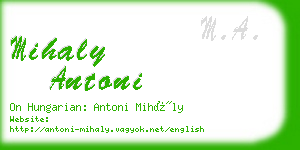 mihaly antoni business card